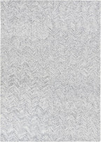 Modern Herringbone Chevron Collection Handcrafted Wool Area Rug - Durable, Zigzag Pattern, for High Traffic, Contemporary Design for Living Room, Bedroom, Dining Room Decor (Denim blue, 6' x 9')