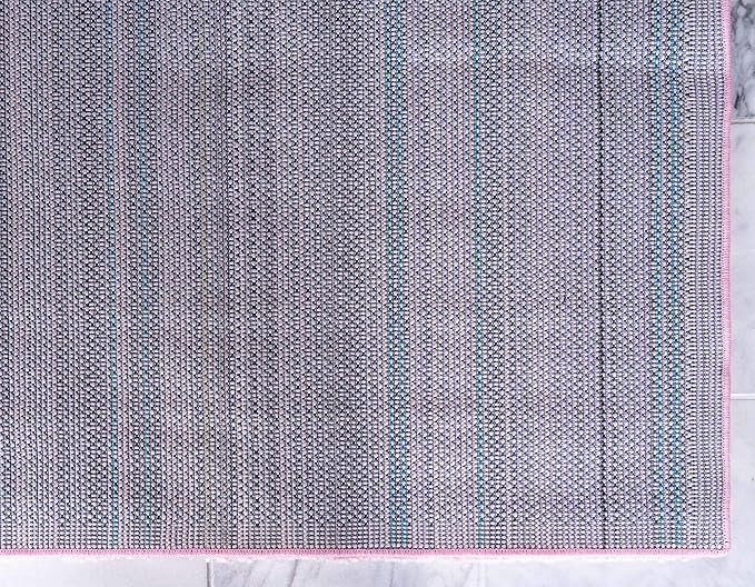 Unique Loom Solo Collection Area Rug - Calabasas (7' 10" x 10' Rectangle, Pink)