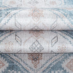 Washable Area Rug. Modern Farmhouse. Vintage. Turkish. Bohemian. Distressed. Oriental. Traditional. Rugs for Living Room. Dining. Bedroom. Office. Entryway. Foyer. (852CB, 7'5" x 9'8")