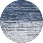 SAFAVIEH Adirondack Collection Area Rug - 10' Round, Navy & Grey, Modern Ombre Design, Non Shedding & Easy to Clean, Ideal for Living Room, Bedroom, Office, Dining Space (ADR113E)