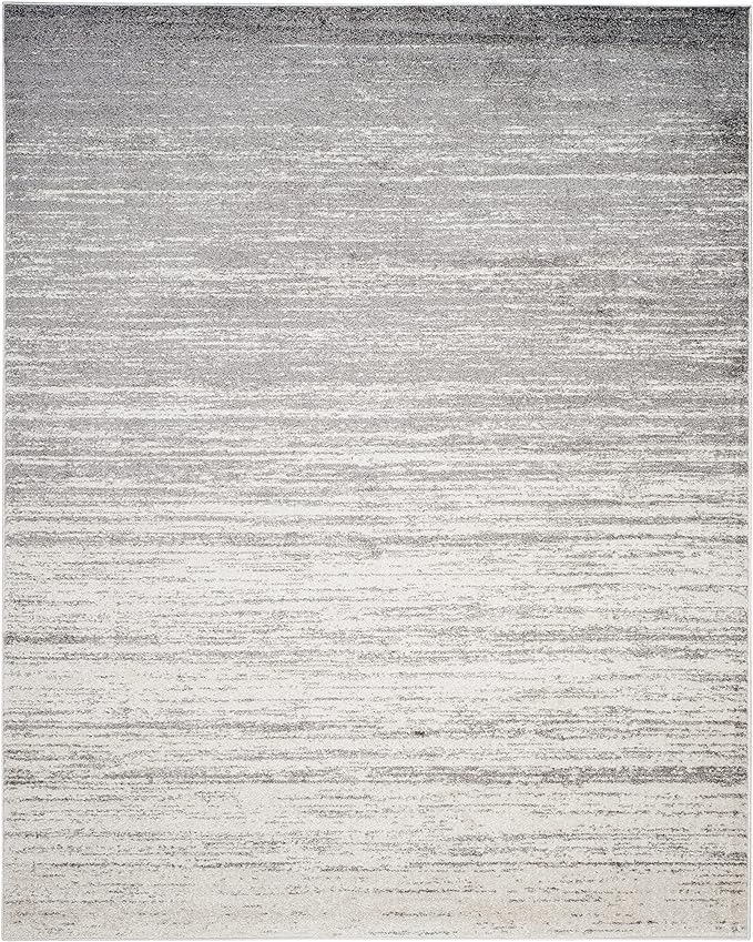 SAFAVIEH Area Rug 12x18 - Adirondack Collection - Large - Ivory & Silver, Modern Ombre Design, Non Shedding & Easy to Clean, Ideal for Living Room, Bedroom, Office, Dining Space (ADR113B)
