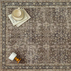 Entryway Area Rug 4x6 Brown Vintage Washable Office Carpet Traditional Distressed Indoor Entry Soft Non Slip Small Door Mat Retro Low Pile Thin Rug for Kitchen Laundry Bedroom