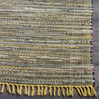 SAFAVIEH Rag Rug Collection Accent Rug - 2' x 3', Yellow & Multi, Handmade Boho Stripe Cotton, Ideal for High Traffic Areas in Entryway, Living Room, Bedroom (RAR121H)