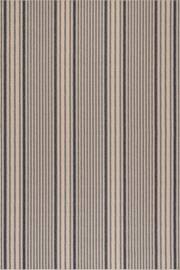Dash & Albert Axiom Navy Machine Washable Rug, 3 X 5 Feet, Blue/Ivory Stripe Pattern