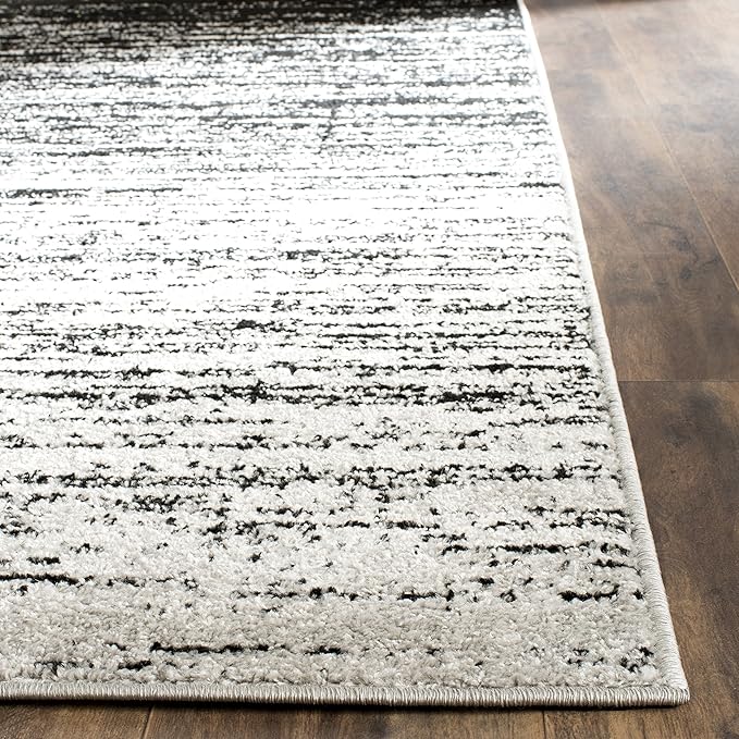 SAFAVIEH Area Rug 9x12 - Adirondack Collection - Large - Silver & Black, Modern Ombre Design, Non Shedding & Easy to Clean, Ideal for Living Room, Bedroom, Office, Dining Space (ADR113A)