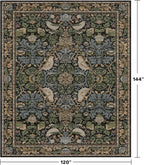 Botanical Brown Rug for Living Room - Washable 10x12 Area Rug for Dining Room Under Table, Extra Large Bedroom - Boho Bird Farmhouse Decor, Soft Low PileNon-Slip & Stain Resistance
