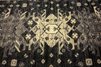 Unique Loom Taftan Collection Border Geometric Tribal Inspired Design Area Rug (5' 0 x 8' 0 Rectangular, Black/ Gray)