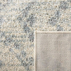 SAFAVIEH Adirondack Collection Area Rug - 4' Square, Ivory & Light Blue, Modern Diamond Distressed Design, Non-Shedding & Easy Care, Ideal for High Traffic Areas in Living Room, Bedroom (ADR131T)