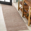 Eyely UES100G-214 Supersoft Haze Solid Low-Pile Indoor Runner Rug, Coastal, Bohemian, Minimalist, Classic, Casual for Bedroom,Kitchen,Living Room,Non Shedding,Easy-Washing, Beige, 2 X 14