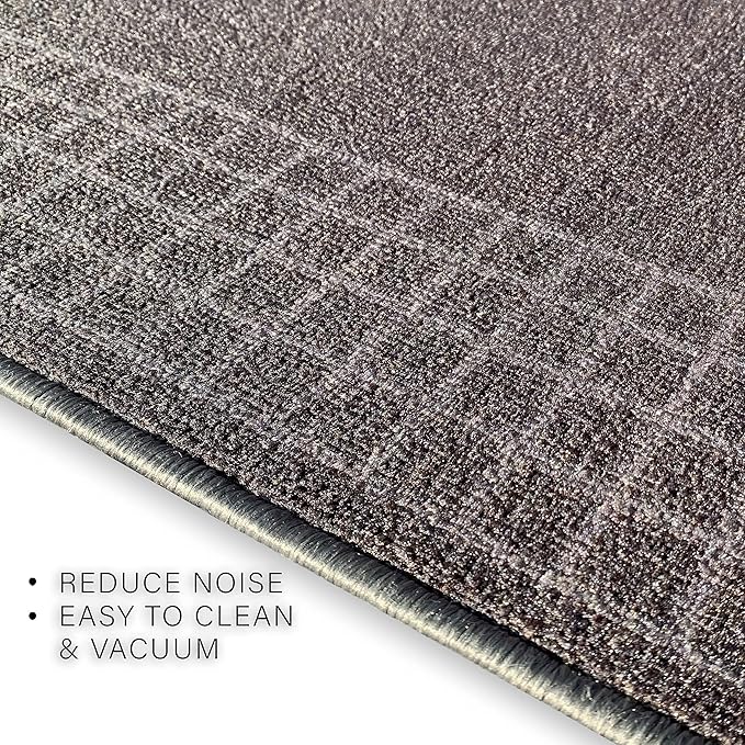 Custom Made Runner Rug for Kitchen Foyer Hallway Entry Choose Your Length 26 Inch Wide Geometric Checkered Design Grey Color (7 feet x 26 inch)
