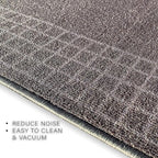 Custom Made Runner Rug for Kitchen Foyer Hallway Entry Choose Your Length 31 Inch Wide Geometric Checkered Design Grey Color (7 feet x 31 Inch)