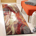 SAFAVIEH Glacier Collection Runner Rug - 2'3" x 12', Red & Multi, Modern Abstract Design, Non-Shedding & Easy Care, Ideal for High Traffic Areas in Living Room, Bedroom (GLA126A)