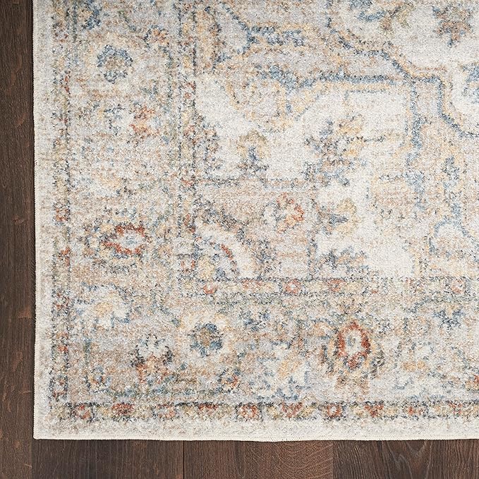 Nourison Home Astra Machine Washable Grey Multicolor 2' x 6' Area Rug - Easy Clean, Non Shedding, Bed Room, Living Room, Dining Room, Kitchen (6' Runner)