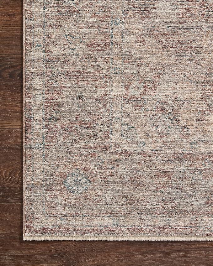 Loloi Magnolia Home by Joanna Gaines Millie Collection MIE-04 Brick/Fog 11'-6" x 15'-7", .25" Pile Height, Area Rug