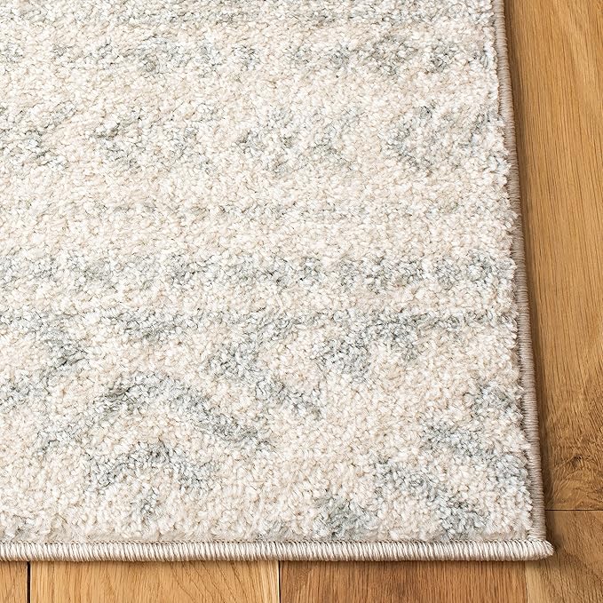 SAFAVIEH Tulum Collection Runner Rug - 2' x 13', Ivory & Light Grey, Moroccan Boho Tribal Design, Non-Shedding & Easy to Clean, Ideal for Living Room, Hallway, Foyer, Bedroom (TUL272G)