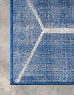 Unique Loom Trellis Frieze Collection Area Rug - Geometric (3' 3" x 5' 3", Navy Blue/ Ivory)