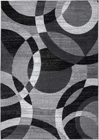 Rugshop Contemporary Abstract Circles Perfect for high Traffic Areas of Your Living Room,Bedroom,Home Office,Kitchen Area Rug 10' x 14' Gray