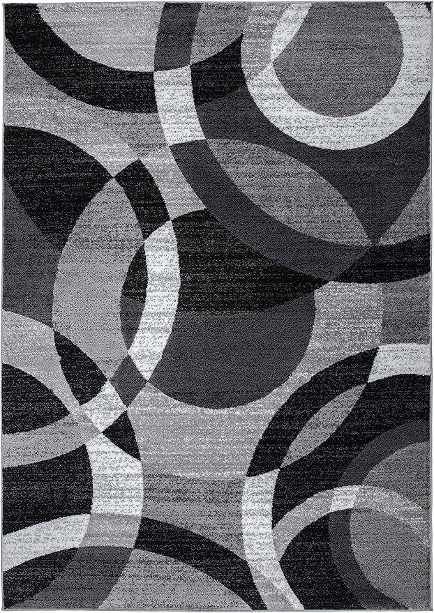 Rugshop Contemporary Abstract Circles Perfect for high Traffic Areas of Your Living Room,Bedroom,Home Office,Kitchen Area Rug 10' x 14' Gray