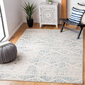 SAFAVIEH Area Rug 9x12 - Tulum Collection - Large - Ivory & Turquoise, Moroccan Boho Tribal Design, Non-Shedding & Easy to Clean, Ideal for Living Room, Bedroom, Dining Space (TUL272E)