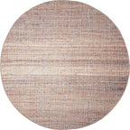 GLN Rugs Contemporary Collection - Machine Washable Area Rug, Contemporary Washable, Non Slip, Low Pile Chenille Rug, Living Room, Bedroom, Kitchen Rug (5'3" Round Terra/Brown)