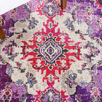 SAFAVIEH Monaco Collection Area Rug - 6'7" x 9'2", Violet & Fuchsia, Boho Chic Medallion Distressed Design, Non-Shedding & Easy Care, Ideal for High Traffic Areas in Living Room, Bedroom (MNC243P)