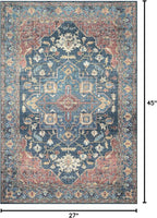 Loloi II Skye Collection SKY-08 Denim/Brick 2'-3" x 3'-9" Accent Rug