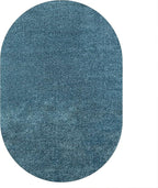 JONATHAN Y Haze Solid Low-Pile Turquoise 6x9 Oval Indoor Area Rug, Coastal,Bohemian,Minimalist,Classic, Easy-Cleaning for Living Room,Bedroom,Kitchen,Pet Friendly,Non-Shedding (SEU100H-6OV)