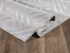 Abani Modern Grey Geometric Striped Chevron 5'3" x 7'6" Area Rug Rugs Nova Collection - Eclectic Pattern Accent Rug