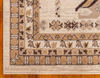 Unique Loom Taftan Collection Border Geometric Tribal Inspired Design Area Rug (9' 0 x 12' 0 Rectangular, Ivory/ Tan)