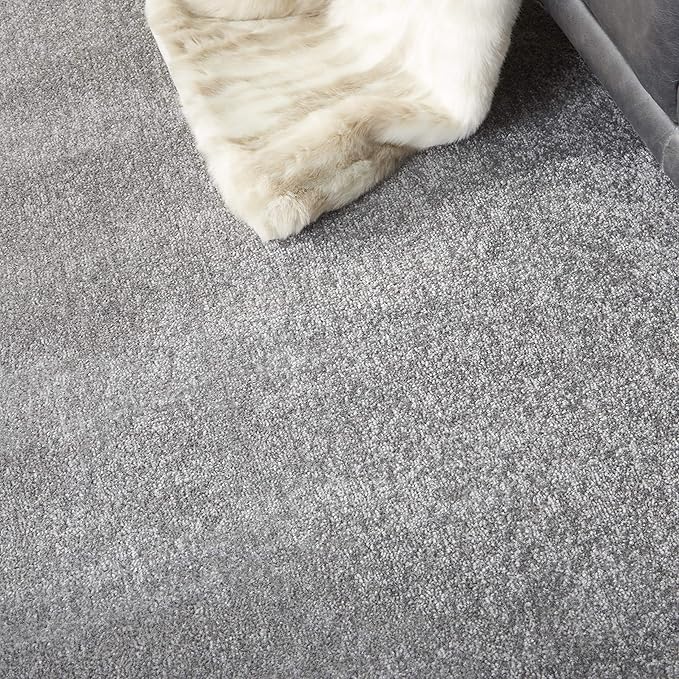 Nourison Home Nourison Essentials Silver Grey 10' x Round Area Rug - Easy Clean, Non Shedding, Bed Room, Living Room, Dining Room, Kitchen (10' x Round)
