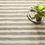 Dash & Albert Silas Stripe Grey Hand Micro Hooked Wool Rug, Runner-2.5 X 8 Feet, Grey Stripe Pattern - Premium Luxury Hotel Quality Soft Breathable Hypoallergenic Machine Washable Easy Care All