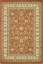 Unique Loom Voyage Collection Traditional Oriental Classic Intricate Design Area Rug (4' 0 x 6' 0 Rectangular, Terracotta/Ivory)
