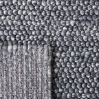 SAFAVIEH Natura Collection Area Rug - 6' Square, Dark Grey, Handmade Wool Blend, Textured Design, Ideal for Living Room, Bedroom, Dining Space (NAT620H)