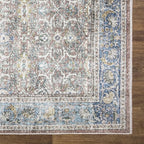 Bloom Rugs Caria Washable Non-Slip 9x12 Rug - Blue/Red Brown Traditional Area Rug for Living Room, Bedroom, Dining Room, and Kitchen - Exact Size: 9' x 12'