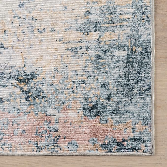 Dash & Albert Blaire Mineral Machine Washable Rug, 7.5 X 9.5 Feet, Multicolored Graphic Pattern