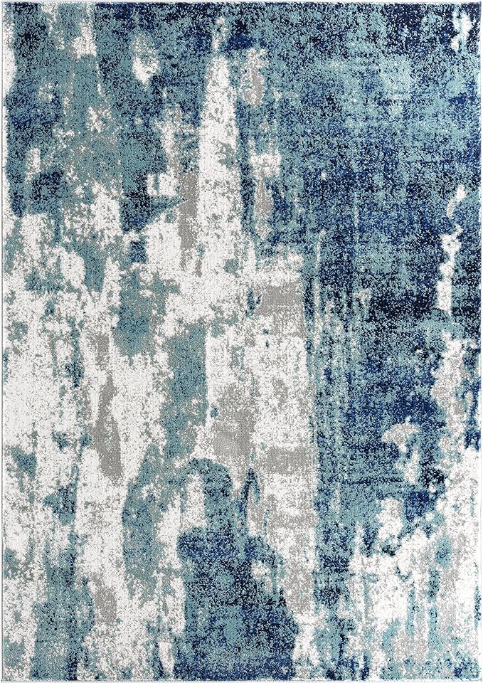 LUXE WEAVERS Modern Abstract Art Light Blue 2x3 Area Rug