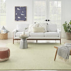 Nourison Home Courtyard Ivory Green 7' x 10' Area Rug - Easy Clean, Non Shedding, Bed Room, Living Room, Dining Room, Kitchen (7' x 10')