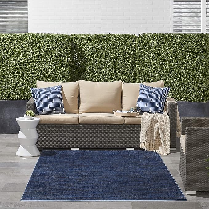 Nourison Home Nourison Essentials Midnight Blue 4' x 6' Area Rug - Easy Clean, Non Shedding, Bed Room, Living Room, Dining Room, Kitchen (4' x 6')