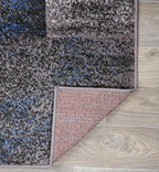 Rugshop Blue Modern Distressed Boxes Large Area Rug — Non-Shedding for Living Room, Office and Dining Room 8' x 10'