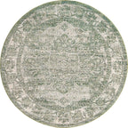 Unique Loom Isabella Collection Area Rug - Adjani (6' Round, Green/ Ivory)