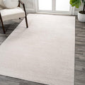 Eyely UES100D-5 Supersoft Haze Solid Low-Pile Indoor Area Rug Casual;Contemporary;Solid;Traditional, Bedroom, Kitchen, Living Room, Easy-Cleaning, Non-Shedding, 5 X 8, Ivory