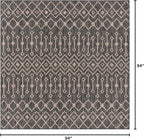 Unique Loom Outdoor Trellis Collection Area Rug - Tribal Trellis (7' 10" Square, Charcoal Gray/ Natural)