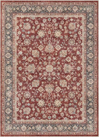 Well Woven Asha Rome Red 6' x 9' Area Rug - Oriental Floral Pattern, Easy Clean, Floor-Friendly Backing - for Living Room, Bedroom, and Dining Room