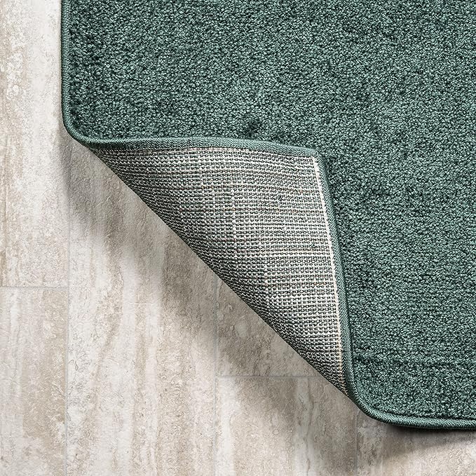 JONATHAN Y Haze Solid Low-Pile Emerald Indoor Area Rug 9x12, Coastal,Bohemian,Minimalist,Classic, Easy-Cleaning for Living Room,Bedroom,Kitchen,Pet Friendly,Non-Shedding (SEU100L-9)