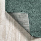 Eyely UES100L-6SQ Supersoft Haze Solid Low-Pile Indoor Area Rug, Coastal, Bohemian, Minimalist, Classic, Casual for Bedroom,Kitchen,Living Room,Non Shedding,Easy-Washing, Green, 6' Square