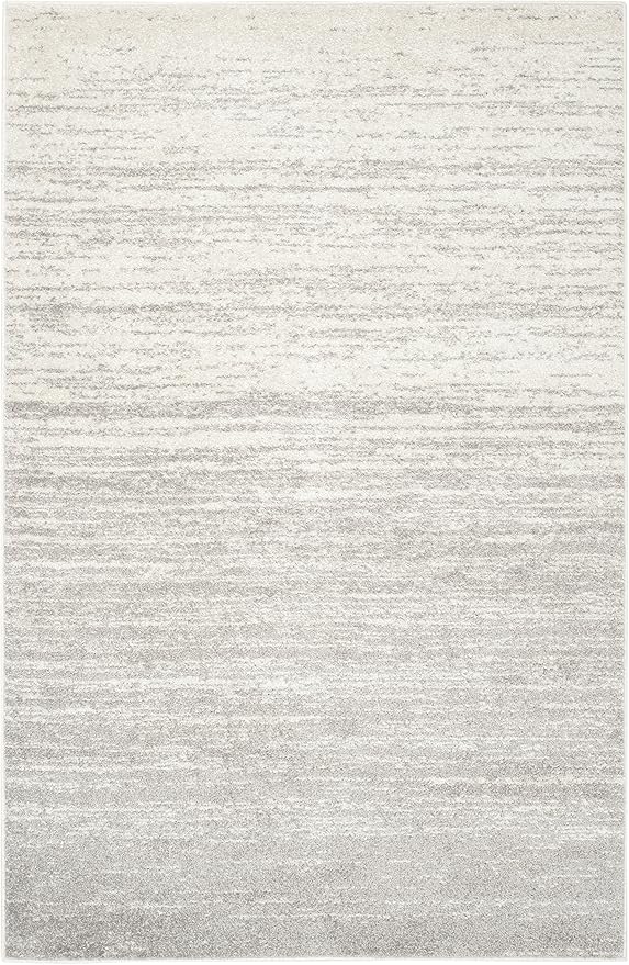 SAFAVIEH Area Rug 6x9 - Adirondack Collection - Ivory & Silver, Modern Ombre Design, Non Shedding & Easy to Clean, Ideal for Living Room, Bedroom, Office, Dining Space (ADR113B)