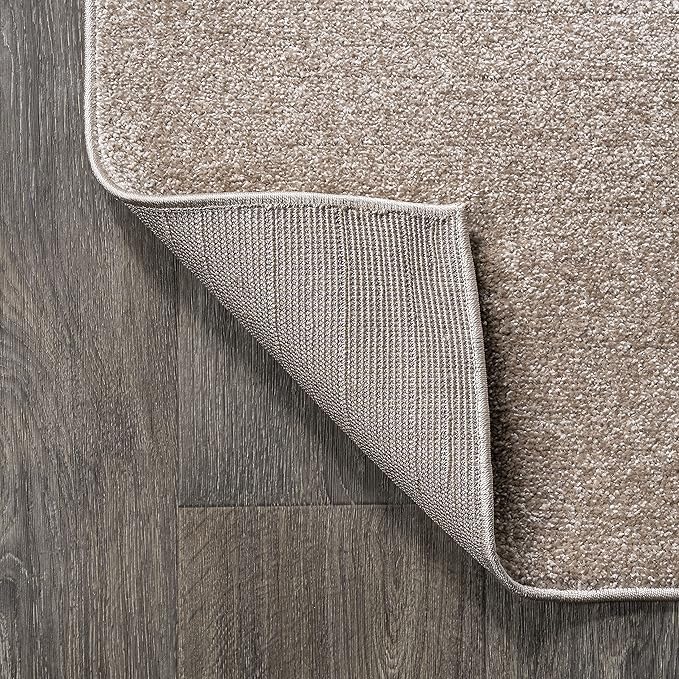 Eyely UES100G-216 Supersoft Haze Solid Low-Pile Indoor Runner Rug, Coastal, Bohemian, Minimalist, Classic, Casual for Bedroom,Kitchen,Living Room,Non Shedding,Easy-Washing, Beige, 2 X 16