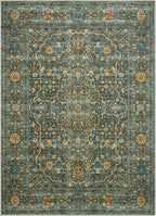 Keen Home Design 5x7 Rug - Machine Washable Area Rug with Non-Slip Backing, Ideal for Living Room, Dining Room, Bedroom - Vintage, Easy Clean, Durable, Low Pile Rug - (5' x 7')