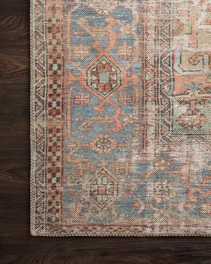 Loloi Loren Collection LQ-15 Terracotta/Sky 2'-3" x 3'-9" Accent Rug
