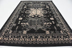Unique Loom Taftan Collection Border Geometric Tribal Inspired Design Area Rug (7' 0 x 10' 0 Rectangular, Black/ Gray)